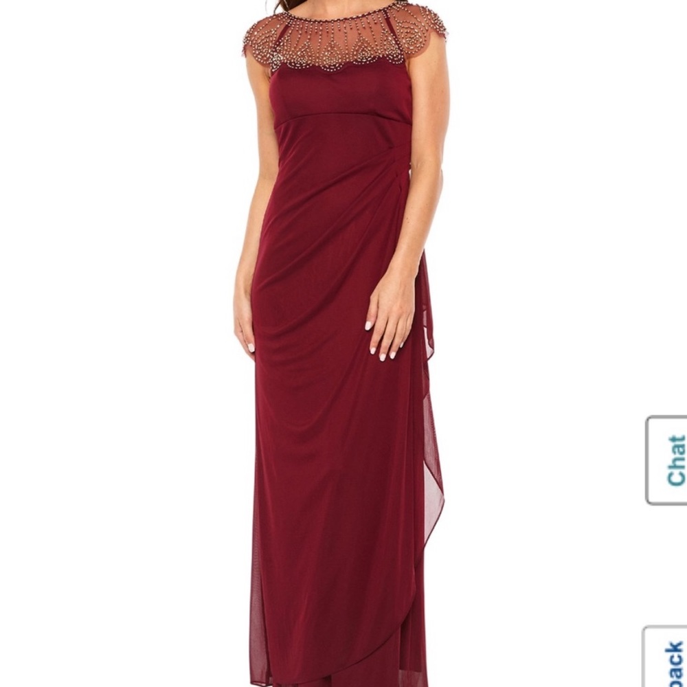 Bridesmaid dress! Cap Sleeve BeadNeck Evening Gown